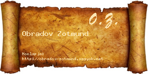 Obradov Zotmund névjegykártya